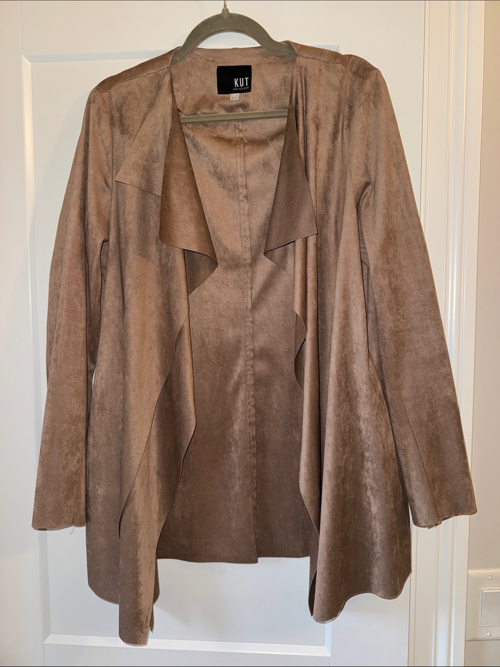 Kut from the Kloth From The Kloth Women's Taupe Faux Suede Drape Jacket